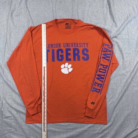 Clemson Tigers‎ Shirt Mens Large NCAA Football Paw Power Russell Long Sleeve - Picture 5 of 12